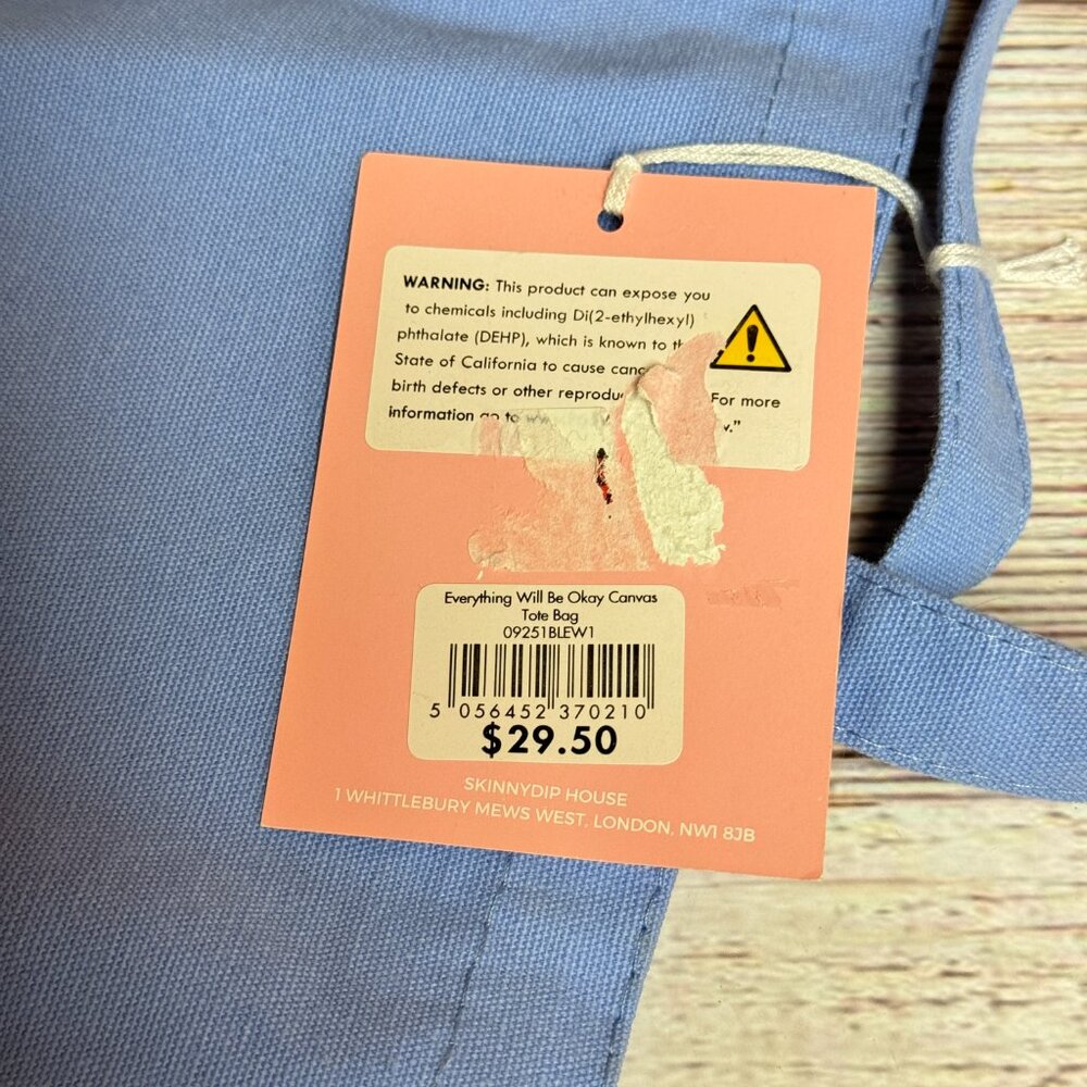 SKINNYDIP LONDON Everything Will Be OK Canvas Tote - Picture 3 of 3